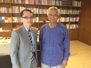 photo with Prof Yunus in 2014